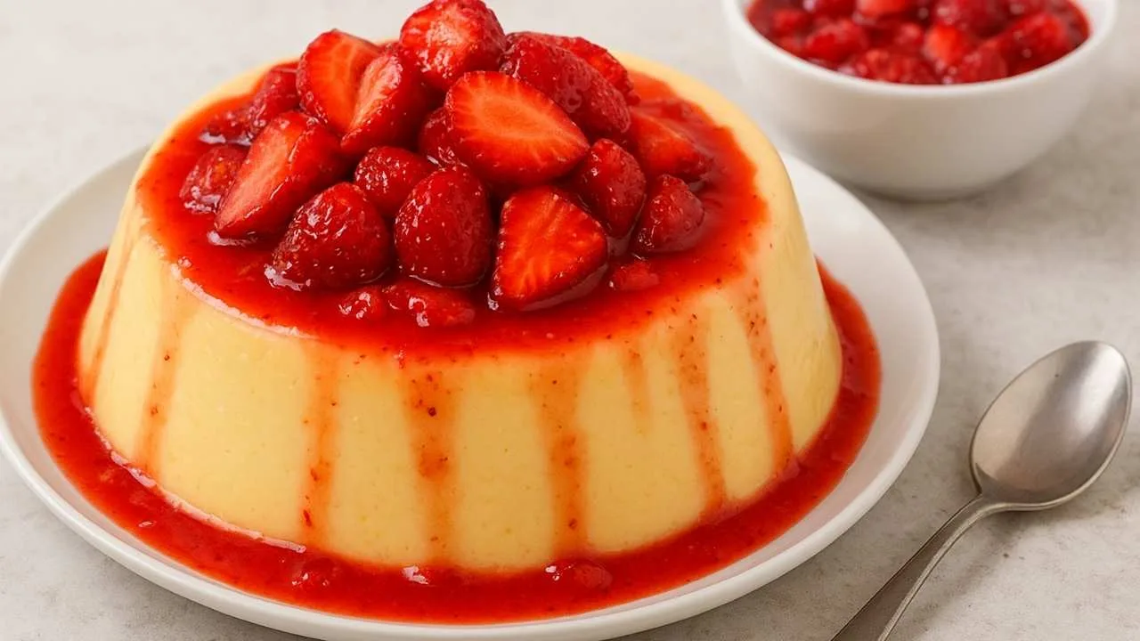 Pudim de caramelo tradicional, brilhante e sem furinhos
